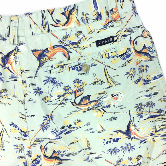 Chaps Other - CHAPS Blue Nautical Swordfish Chino Shorts 32